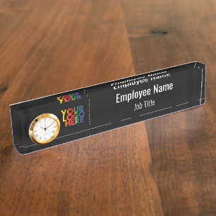 Porte-nom Logo d'entreprise simple en noir