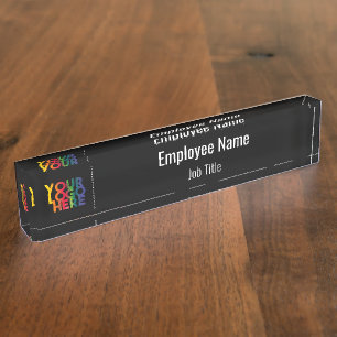 Porte-nom Logo d'entreprise simple en noir