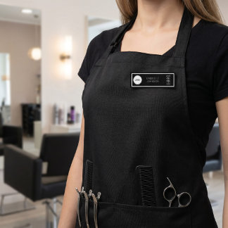 Porte-nom Logo élégant de coiffeur Nom du personnel du salon
