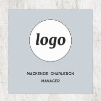 Logo Employé Personnel Bleu Poudre Magnétique ou É