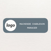 Logo Employé Personnel Gris Charbon Magnétique ou