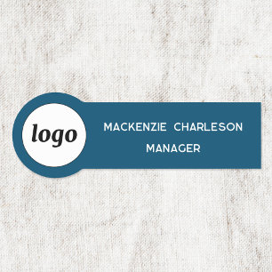 Porte-nom Logo Employé Personnel Vert Turquoise Entreprise