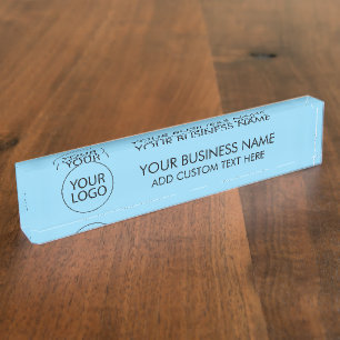 Porte-nom Logo et texte d'entreprise professionnelle bleu