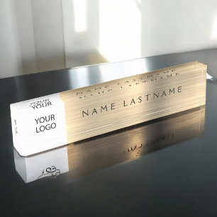 Porte-nom Logo Executive Gold Professional personnalisé