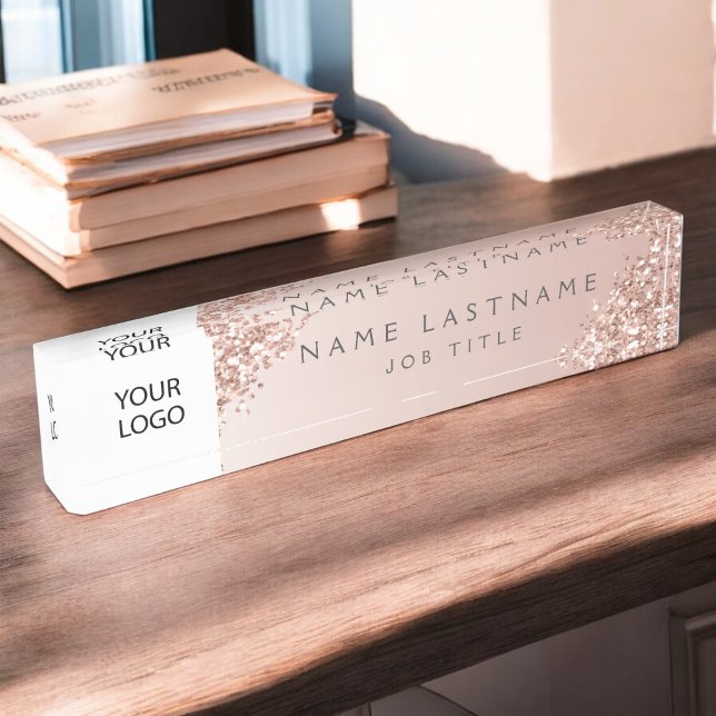 Porte-nom Logo Executive Rose Gold Professional (Créateur téléchargé)