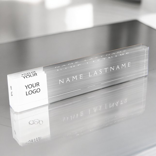 Porte-nom Logo Executive Silver Professional (Créateur téléchargé)