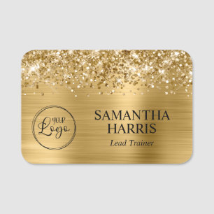 Porte-nom Logo Glittery Gold Foil