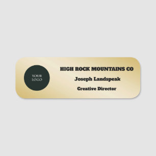 Porte-nom Logo Gold Metallic Business Employé