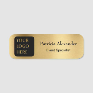 Porte-nom Logo Magnetic Faux Gold Company