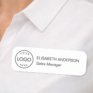 Porte-nom Logo minimaliste d'entreprise noir et blanc Employ