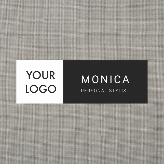 Porte-nom Logo minimaliste professionnel noir (Créateur téléchargé)