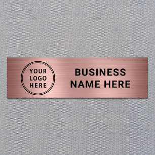 Porte-nom Logo Moderne Entreprise Rose Gold