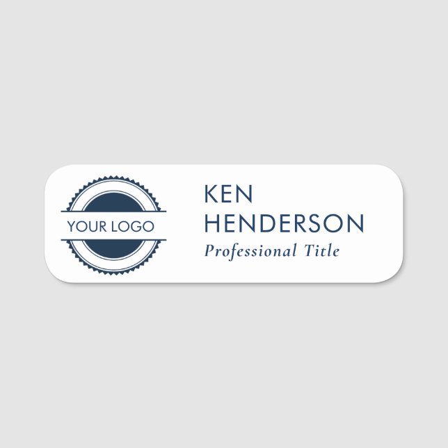 Porte-nom Logo Navy-BluBlack et White (Devant)