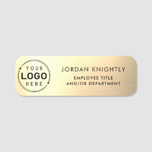 Porte-nom Logo Or Plastique Métallisé Faux