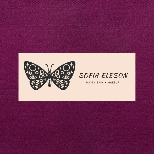 Porte-nom Logo Papillon noir Blush Rose Personnel profession (Créateur téléchargé)
