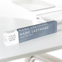 Logo personnalisé bleu poussiéreux blanc