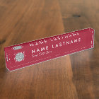 Logo personnalisé Elegant Burgundy Red Desk Plaque