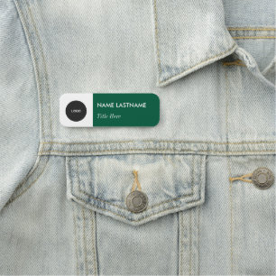 Porte-nom Logo Personnalisé Élégant Marine Vert Blanc Magnet