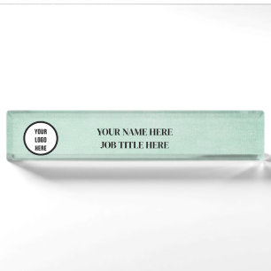 Porte-nom Logo Personnalisé Élégant Plaque signalétique du b