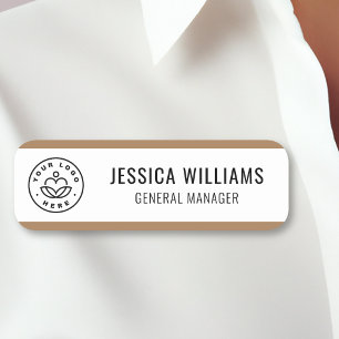 Porte-nom Logo personnalisé Employé Brown
