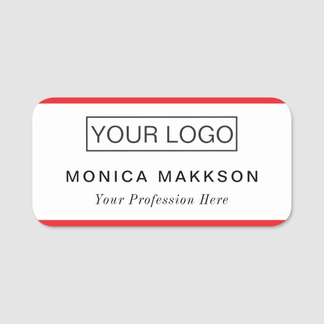 Porte-nom Logo personnalisé Employé Magnétique (Devant)
