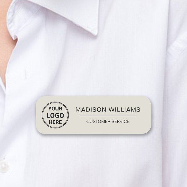 Porte-nom Logo personnalisé Employé Magnétique (Custom Logo Employee Magnetic Name Tag)