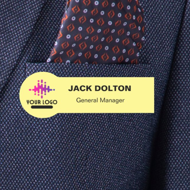 Porte-nom Logo Personnalisé Employé Pin Magnétique Ou De Séc (Créateur téléchargé)