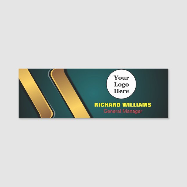 Porte-nom Logo Personnalisé Employé Pin Magnétique Ou De Séc (Devant)