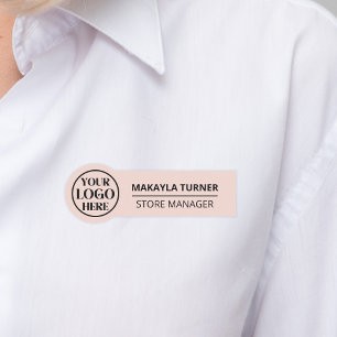 Porte-nom Logo Personnalisé Employé Rouge Magnétique Ou Rose