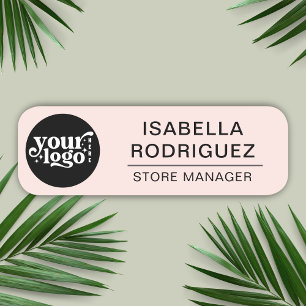 Porte-nom Logo Personnalisé Employé Rouge Magnétique Ou Rose