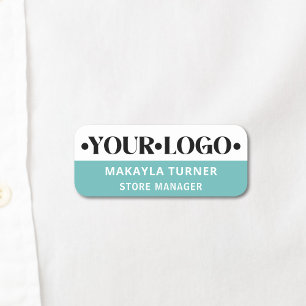 Porte-nom Logo personnalisé employé turquoise
