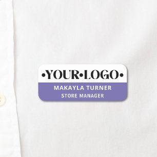 Porte-nom Logo personnalisé employé violet