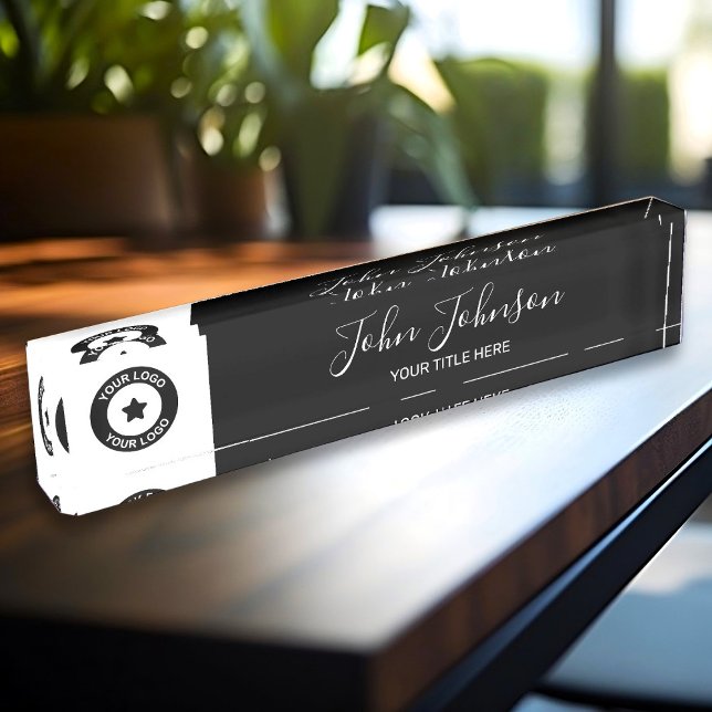 Porte-nom Logo personnalisé et nom élégant (Créateur téléchargé)