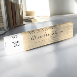Porte-nom Logo Personnalisé Gold Lashes Eyelash Extensions