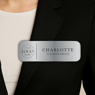 Porte-nom Logo personnalisé impression argentée employé de b