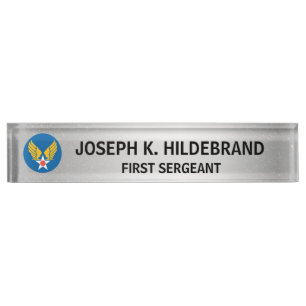 Porte-nom Logo personnalisé Métallurgique Argent militaire