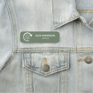 Porte-nom Logo personnalisé Personnel de l'entreprise Sage