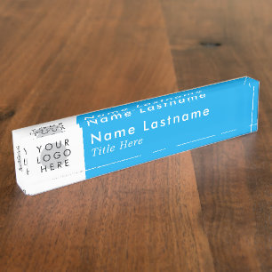 Porte-nom Logo personnalisé Sky Blue Modern Simple Minimalis