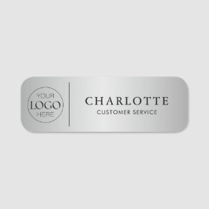Porte-nom Logo personnalisé sur argent pour employé de burea