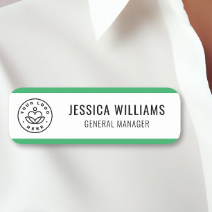 Porte-nom Logo personnalisé Vert employé