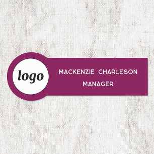 Porte-nom Logo Personnel de l'employé Magenta Pink Business