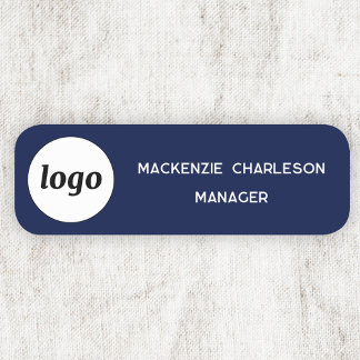 Porte-nom Logo Personnel Marine Blue Business
