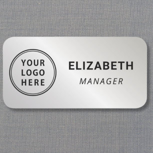 Porte-nom Logo Professionnel Argent