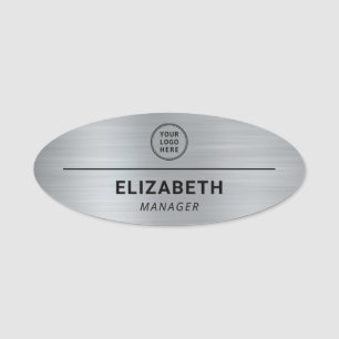 Porte-nom Logo professionnel de l'entreprise Silver