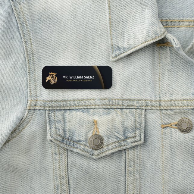 Porte-nom Logo Professionnel Élégant Lion (En situation)