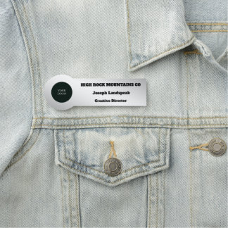 Porte-nom Logo Professionnel Employé Métallisé Argent