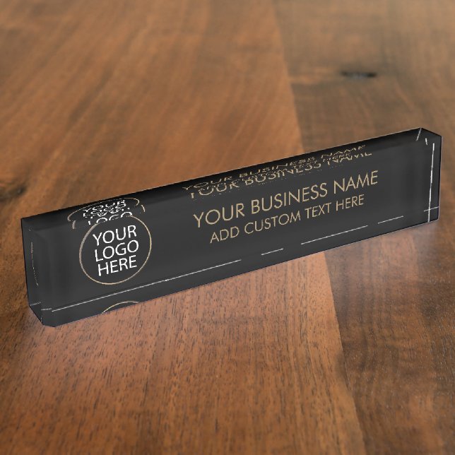 Porte-nom Logo professionnel et entreprise de texte noir (Taille)
