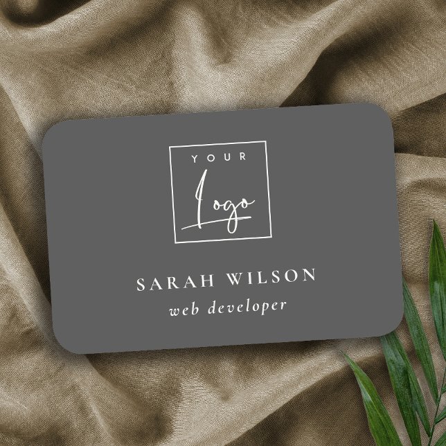 Porte-nom Logo promotionnel personnalisé simple noir foncé (Créateur téléchargé)