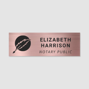 Porte-nom Logo public Notaire Rose Gold