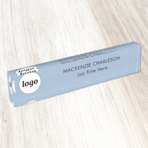 Porte-nom Logo simple avec texte personnalisé Business Powde